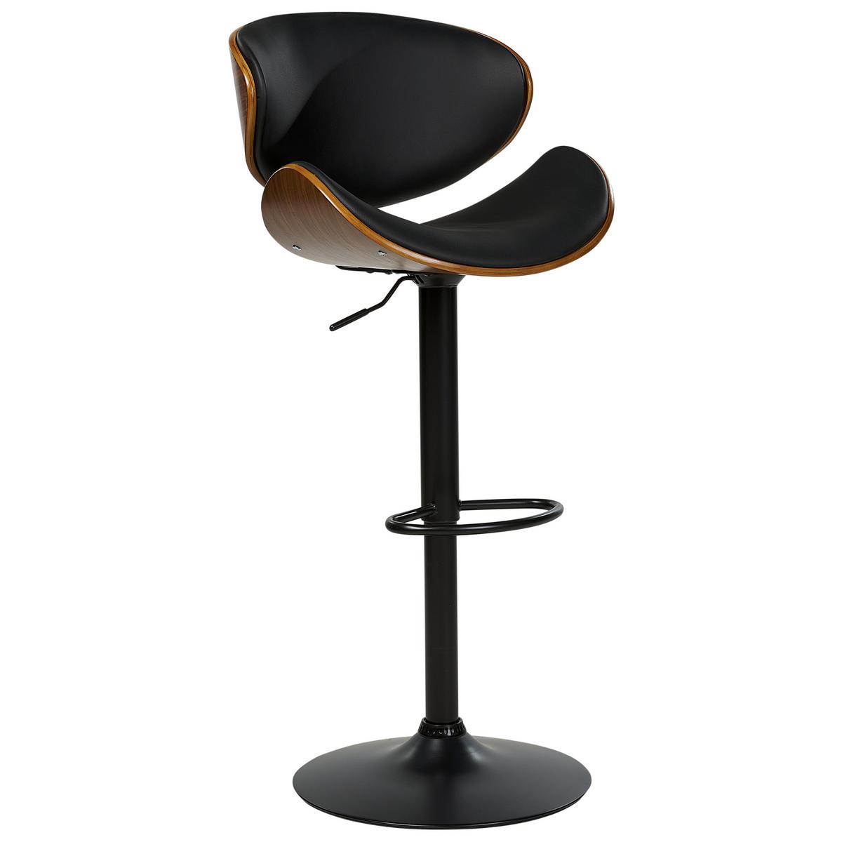 BARSTUHL 2er-Set Kunstleder drehbar SchwarzRotterdam II - Schwarz, Kunststoff (52/93/45cm) - Beliani