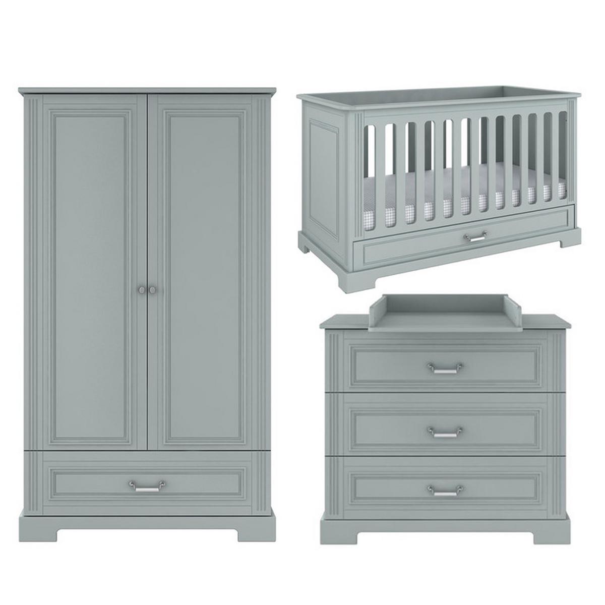 BABYZIMMER 3-teilig Grau - Grau, Holzwerkstoff (152/92/83cm) - Petits-meubles