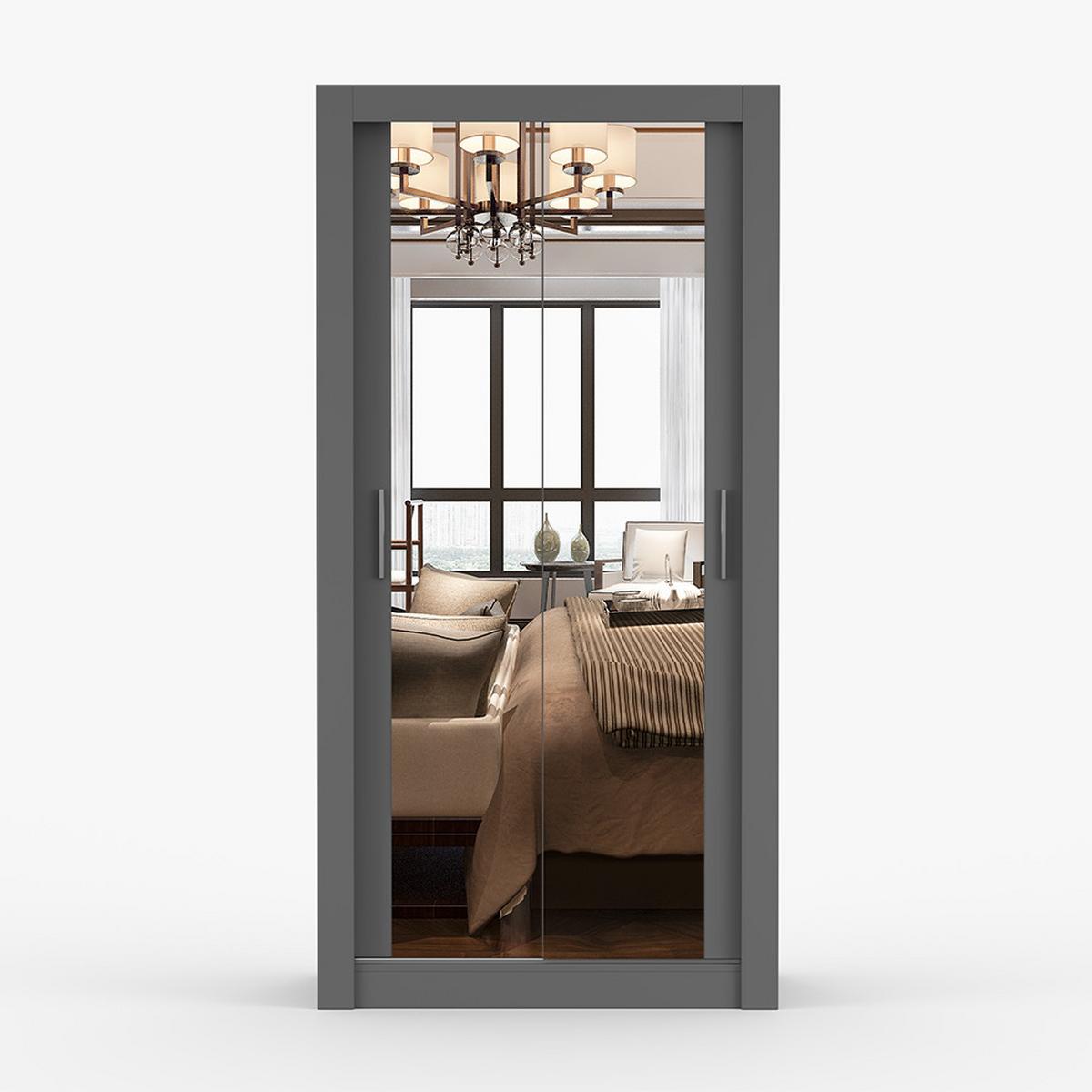 KLEIDERSCHRANK Milan 100 cm, 100/200/64, 2-türig, grau - Grau, Holzwerkstoff (100/200/64cm) - imoebel24