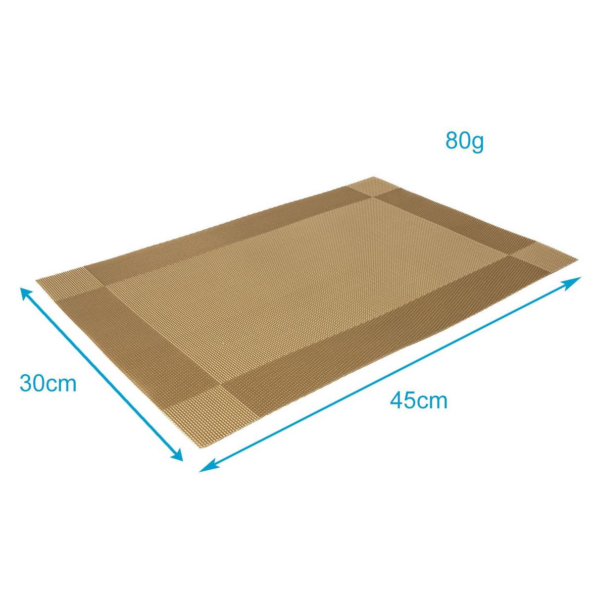 PLATZSET Untersetzer 45/30 cm (6er-Set) - Goldfarben, Kunststoff (45/30/0.16cm) - Intirilife