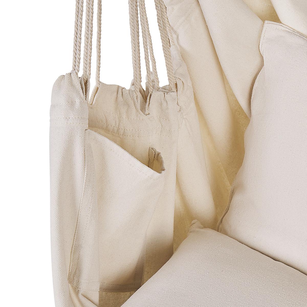 HÄNGESSESSEL Makramee Baumwolle beige Bonea - Beige, Textil (95/125/55cm) - Beliani