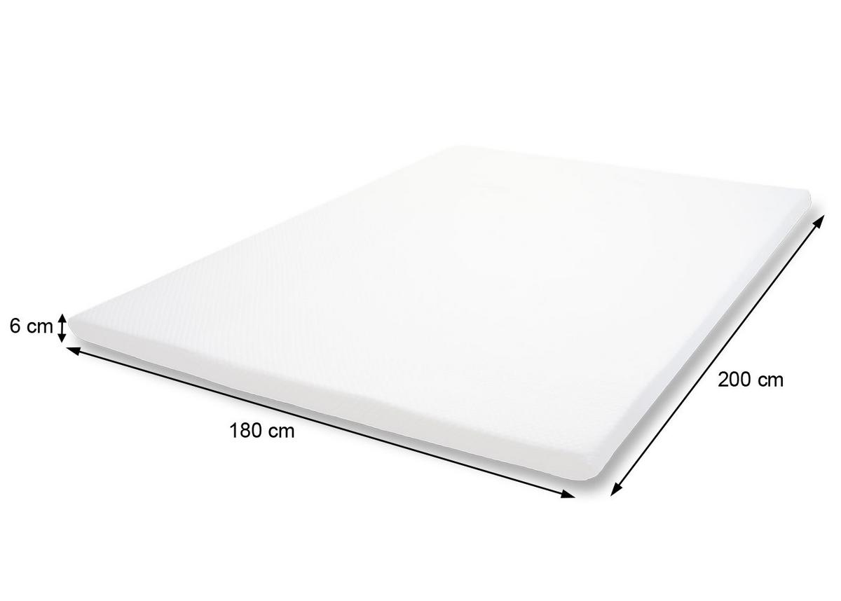 KALTSCHAUM-MATRATZENTOPPER 6CM Weiß - Weiß, Textil (200/180/6cm) - MCW