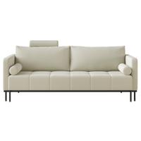 SCHLAFSOFA Skilia mit Schlaffunktion, 3-Sitzer 224 cm - Ecru/Schwarz, Textil/Metall (224/85/102cm) - Selsey