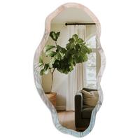 SPIEGEL 90x45 cm asymmetrisch mit Druck - Pflanzenrelaxation - Transparent, Glas (45/90/0.4cm) - TULUP