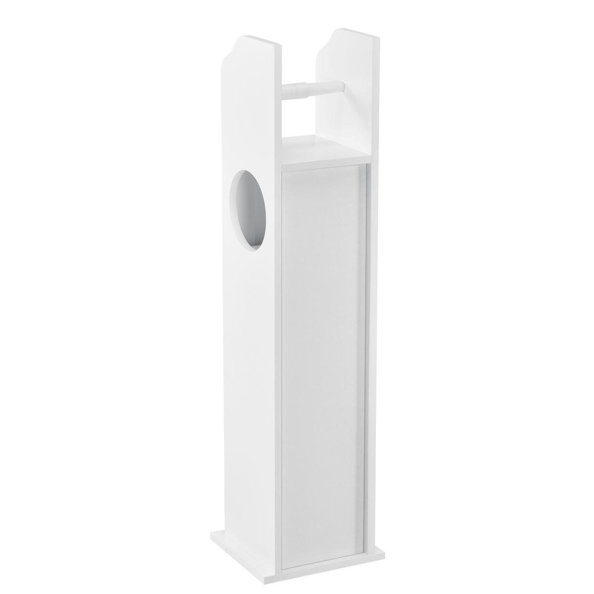 TOILETTENPAPIERHALTER - Weiß, Holzwerkstoff (20/78/18cm) - [en.casa]