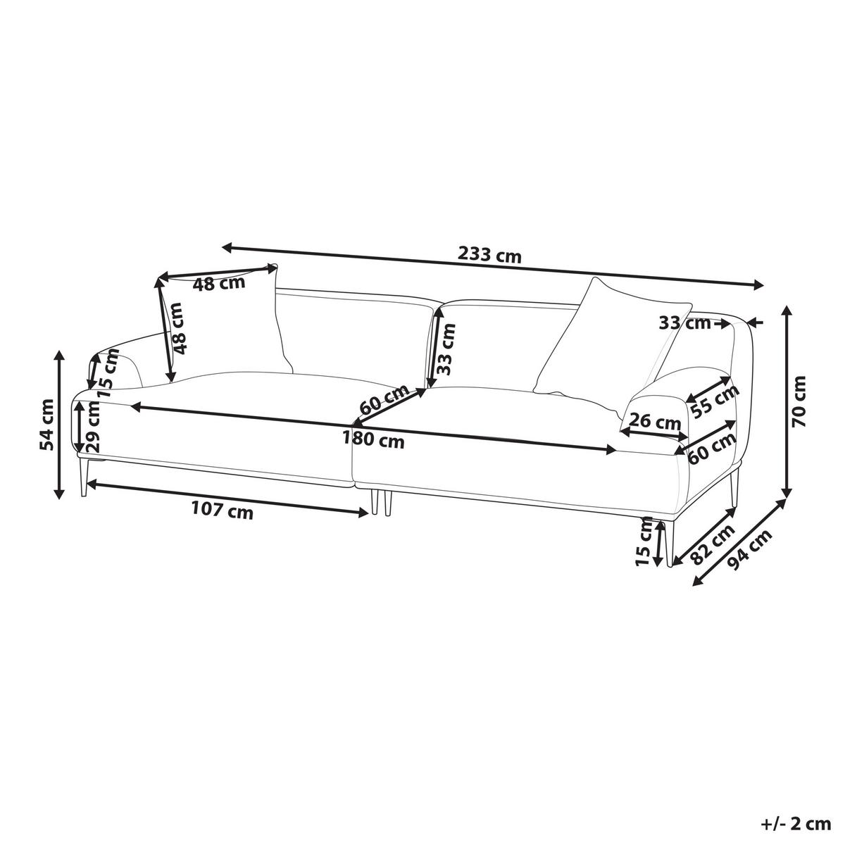 3-SITZER-SOFA Stoff Grün Matila - Grün, Textil (233/70/94cm) - Beliani