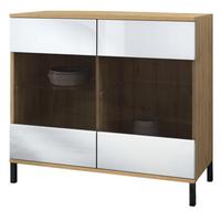 KOMMODE Bari Weiß Hochglanz - Weiß Hochglanz, Holzwerkstoff (92.5/83.5/35cm) - Vladon