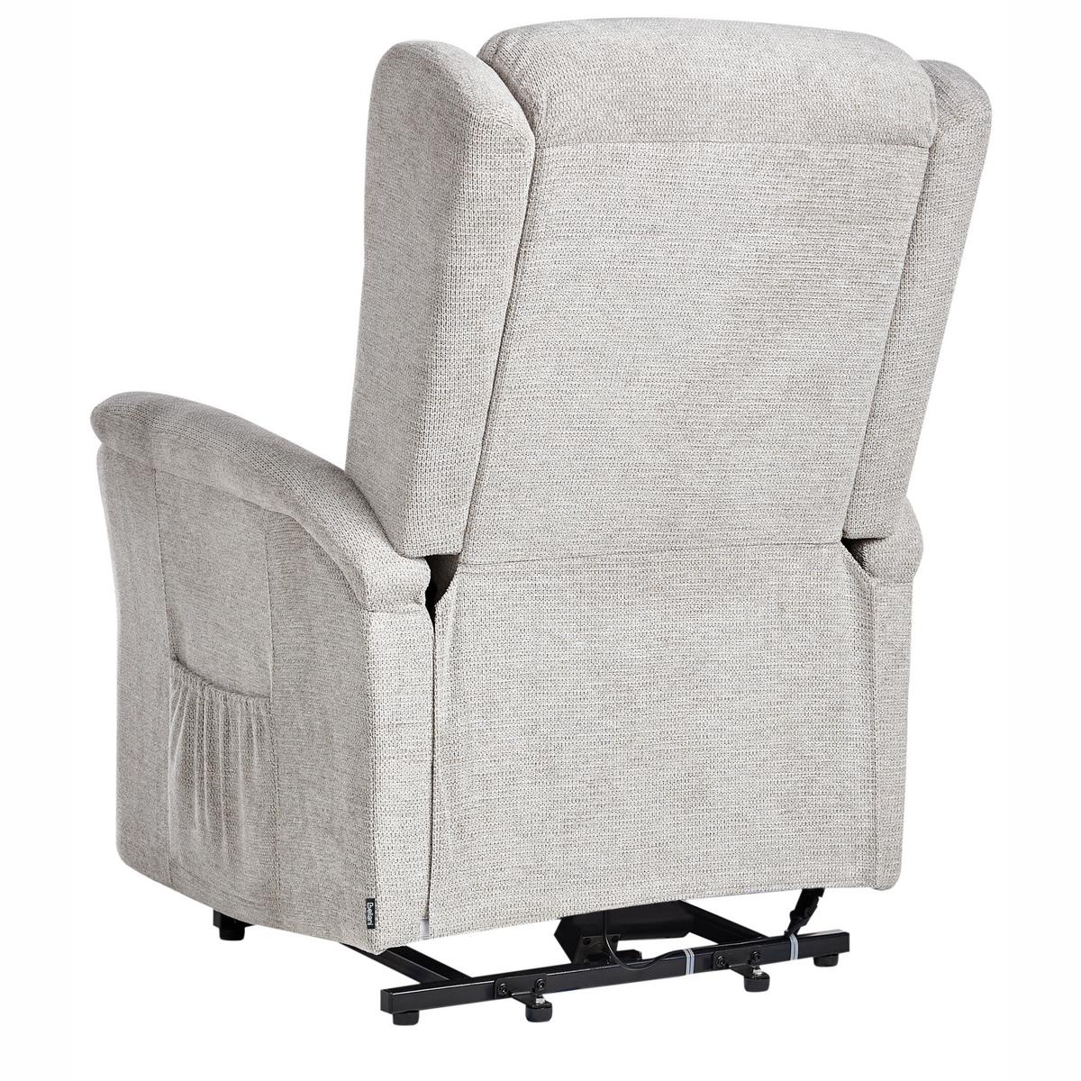 ELEKTRISCHER-FERNSEHSESSEL mit Fußstütze Stoff Hellgrau Elegy - Hellgrau, Textil (72/86/80cm) - Beliani