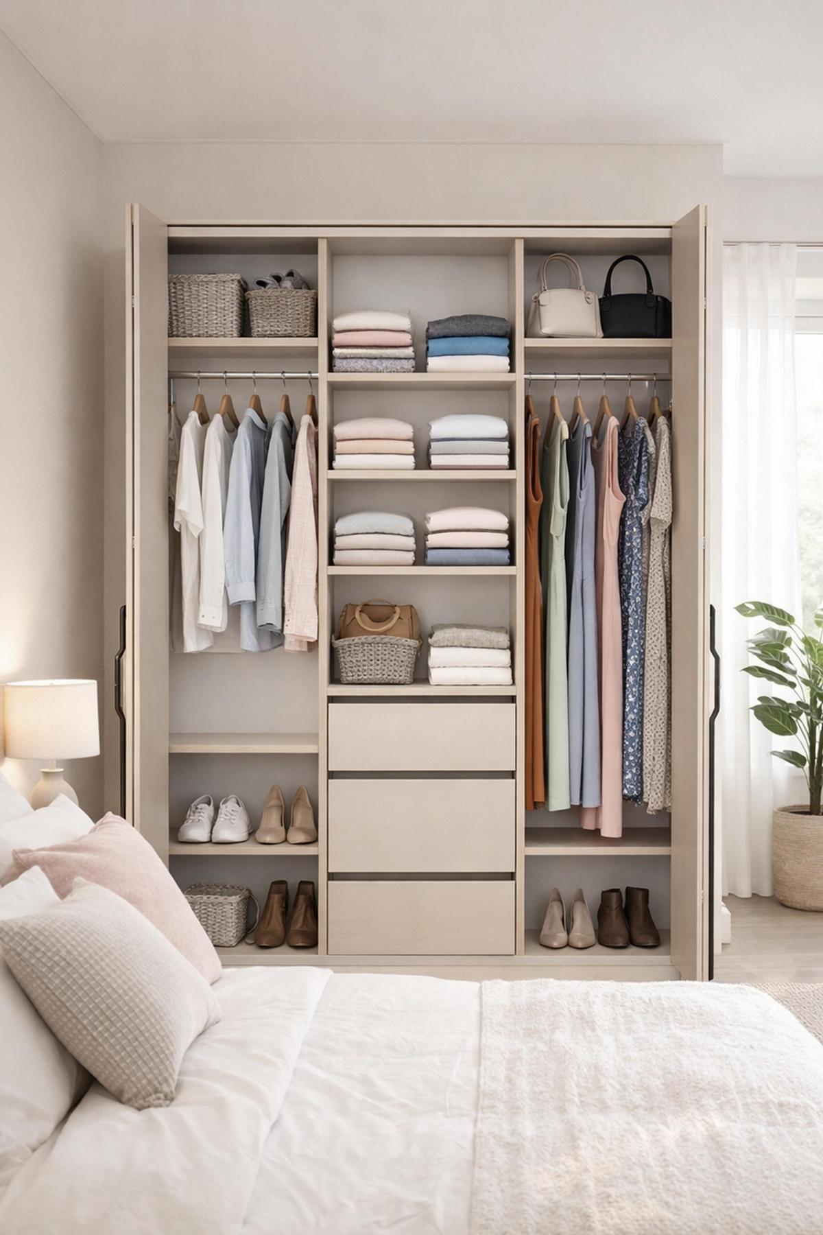 FALTTÜRENSCHRANK Omodeo 170 cm breit in Kaschmir – mit WingLine-Falttüren - Beige, Holzwerkstoff (170/240/58cm) - AX Living