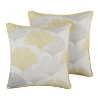 DEKOKISSEN 2er-Set Hellgrau 45/45 cm Candytuft - Hellgrau, Textil (45/45cm) - Beliani