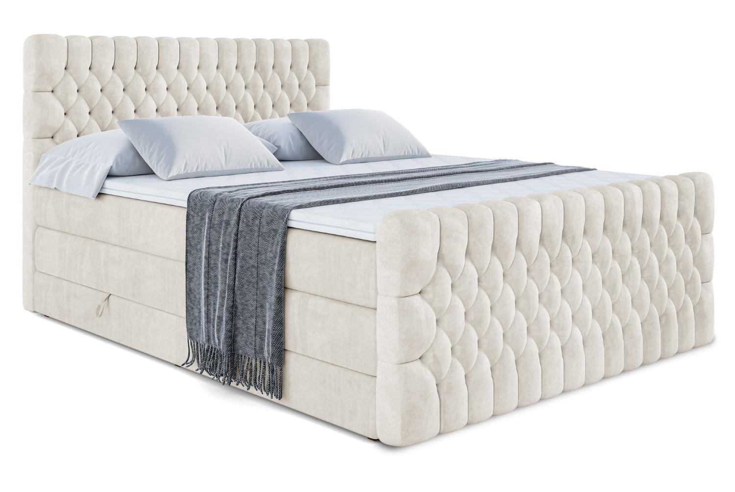 BOXSPRINGBETT SERENE-Z KING - 120 x 200 - H3/H4 - Ecru - Ecru, Holzwerkstoff (120/200cm) - ALTDECOR