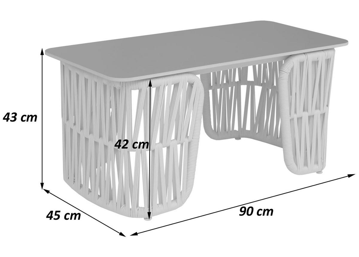 LOUNGETISCH eckig Anthrazit, Grau - Anthrazit/Grau, Metall (45/90/43cm) - MCW