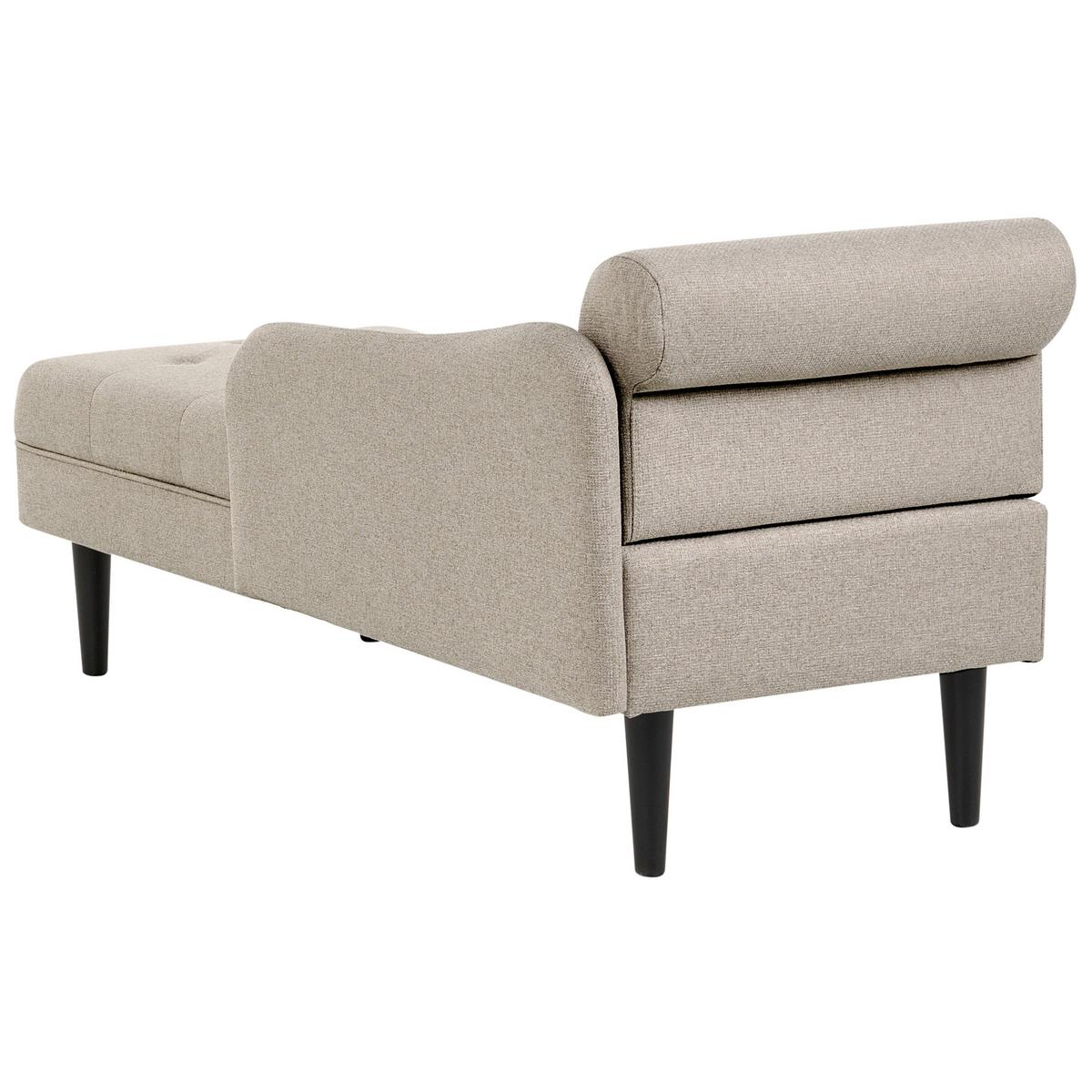 CHAISELONGUE-LINKSSEITIGE Stoff Beige Yvoire - Beige/Schwarz, Textil (68/72/151cm) - Beliani