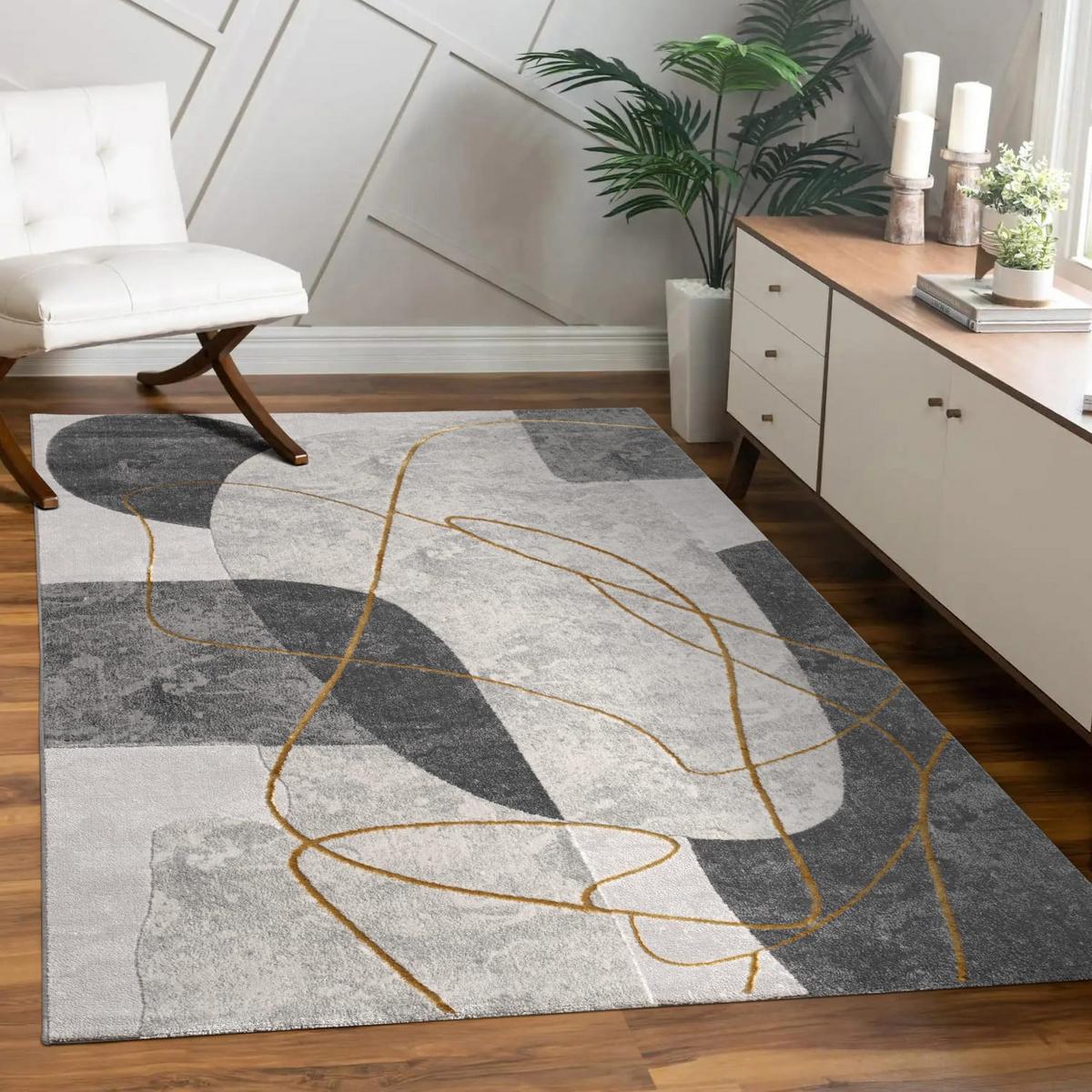 KURZFLORTEPPICH, abstrakt, aus Polypropylen, Florhöhe 11 mm, Grau, 240 x 340 cm - Grau, Textil (340/240cm) - KADIMA DESIGN