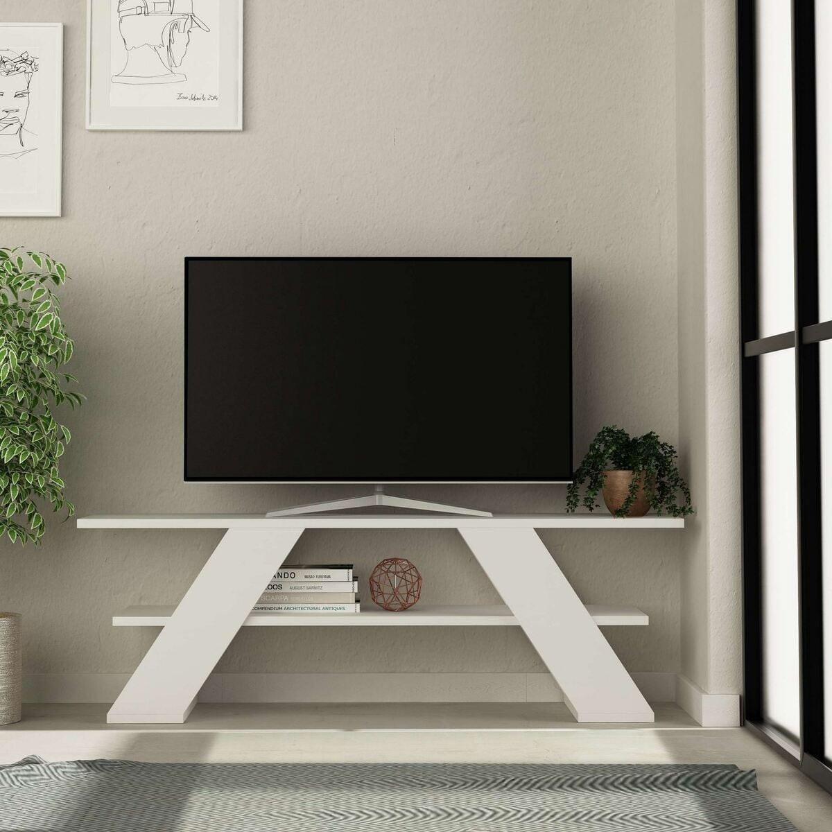 TV-MÖBEL 3 Regale L120 cm - Farfalla - Weiß, Holzwerkstoff (33.5/40/12.2cm) - Calicosy
