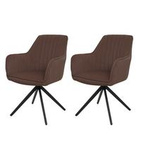 ESSZIMMERSTUHL Braun 2er-Set - Braun, Textil (58/87/55cm) - MCW