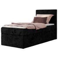 BOXBETT TILIANO 90/200 - Schwarz Cord - H3 - Rechts - Schwarz, Textil (90/200cm) - MKS