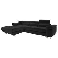 ECKSOFA Torezio Mini, Seite: Links - Schwarz, Holz/Textil (280/170cm) - MIRJAN24