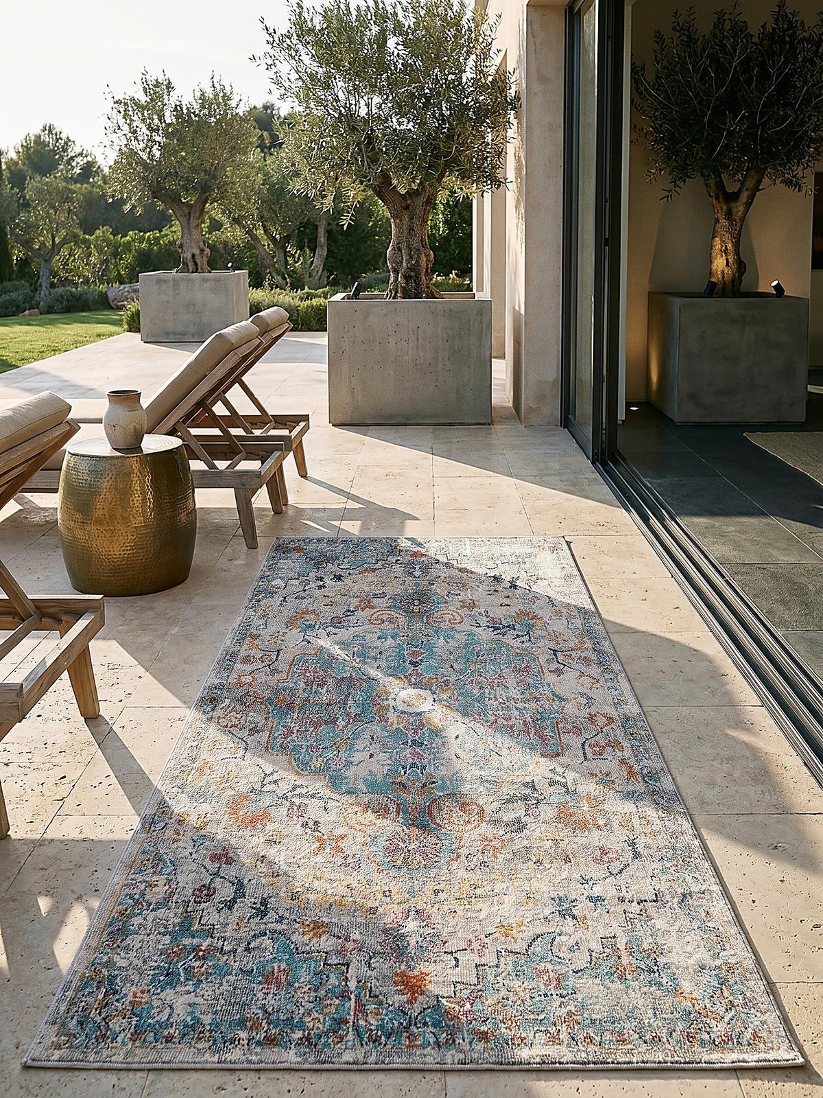 TEPPICH Outdoor Orientalisch LIMMAT Polypropylen Mehrfarbig 80 x 150 cm - Multicolor, Textil (80/150cm) - KADIMA DESIGN