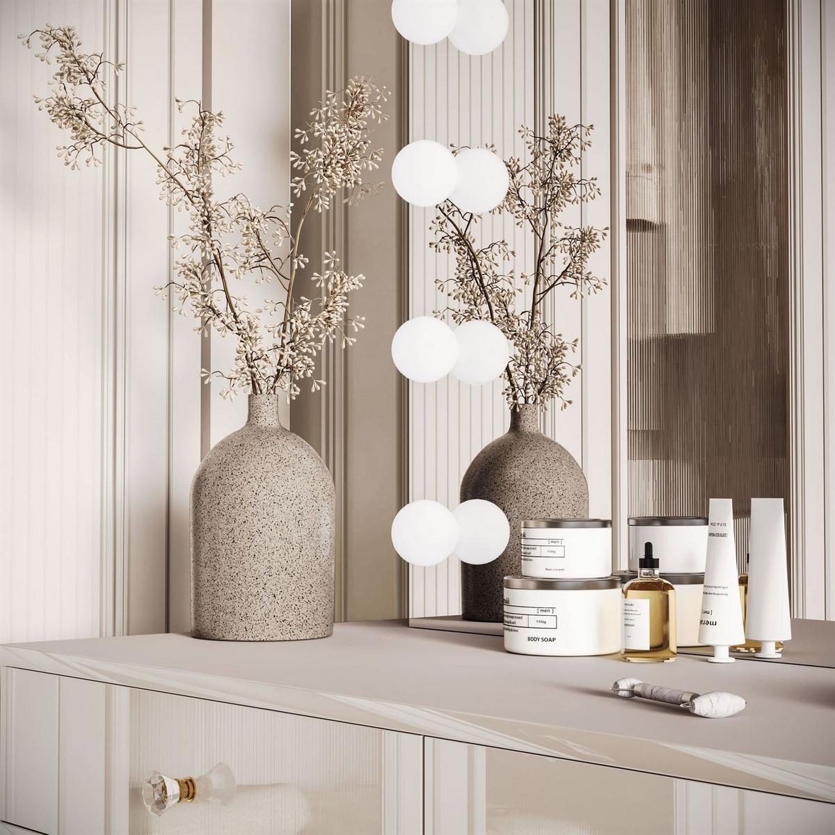SCHMINKTISCH BLANCO KASCHMIR ELITE mit Spiegel und Beleuchtung goldener Chrom goldener Griff - Ecru, Holzwerkstoff (100/81/42cm) - Lookway