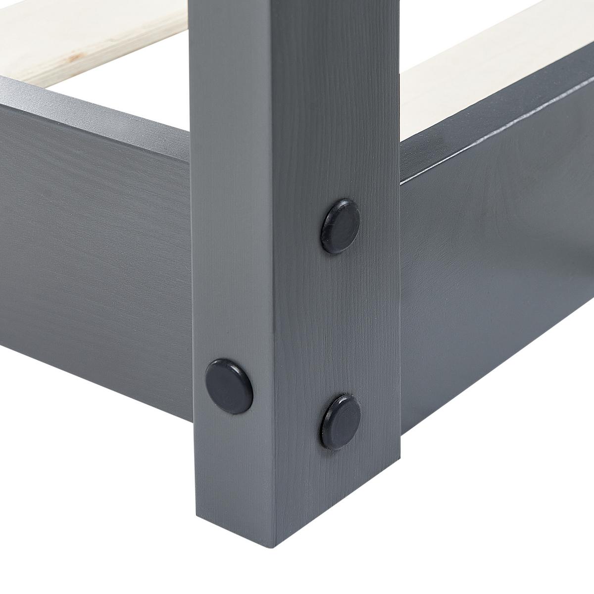 KINDER-HAUSBETT Grau 90-200 cm Tosse - Grau, Holz (90/200cm) - Beliani