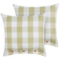 DEKOKISSEN 2er-Set Hellgrün 45/45 cm Tamnine - Hellgrün/Weiß, Textil (45/45cm) - Beliani