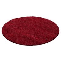 HOCHFLORTEPPICH RHEIN, einfarbig, Rot, Ø 80 cm - Rot, Textil (80/80cm) - KADIMA DESIGN