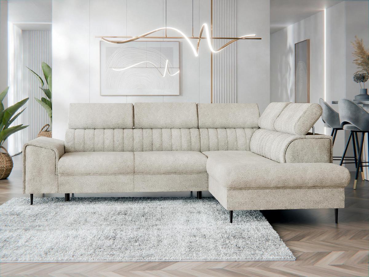 ECKSOFA Kadurin, Seite: Rechts - Schwarz/Naturfarben, Holz/Kunststoff (276/206cm) - MIRJAN24
