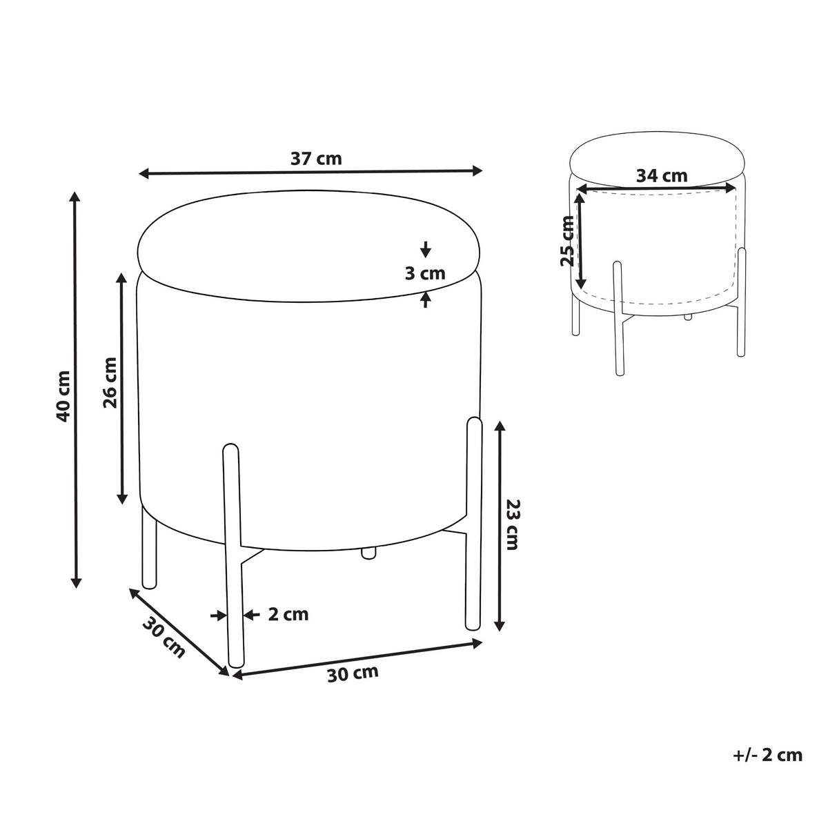 POUF Dunkelgrün Wenona - Dunkelgrün/Schwarz, Textil (37/40/37cm) - Beliani