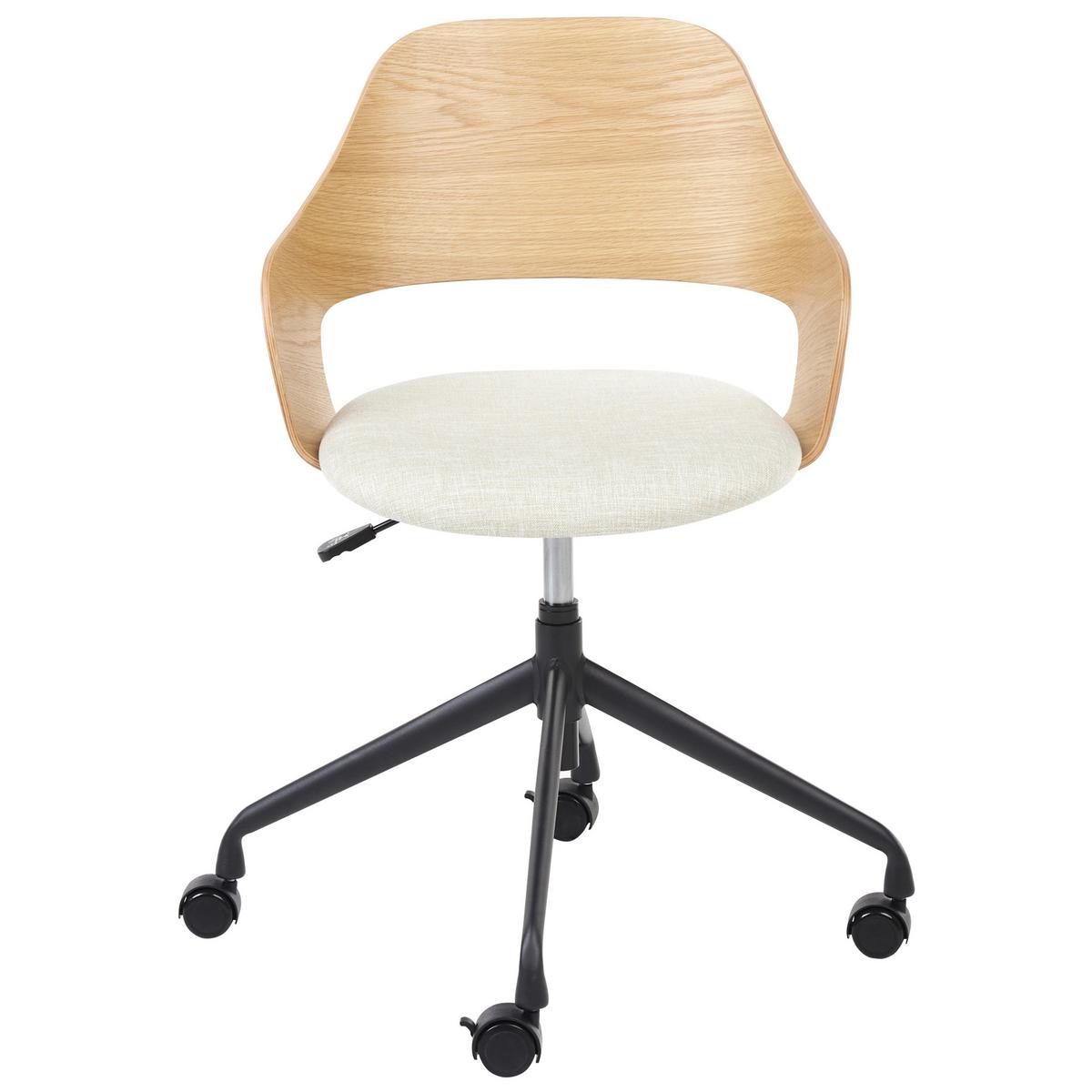 SCHREIBTISCHSTUHL Hellbeige Novato - Schwarz/Braun, Textil (45/76/45cm) - Beliani
