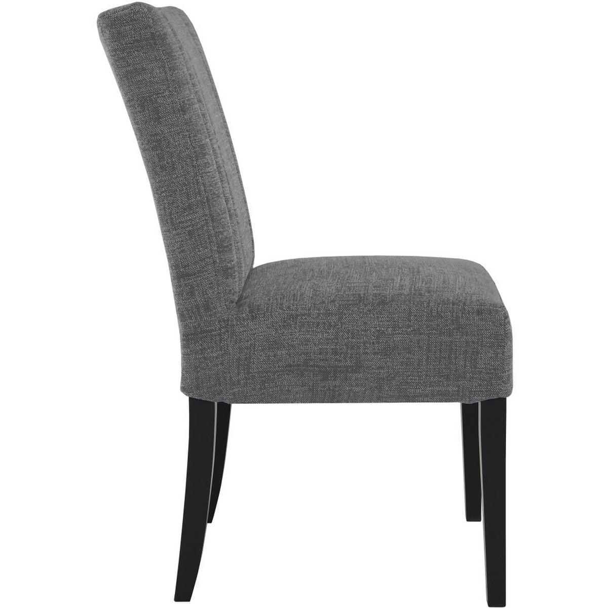 STUHL FREYA mit schwarzen Holzbeinen, Polsterstuhl, Dunkelgrau - Dunkelgrau/Schwarz, Holz (47/94/42cm) - Beautysofa
