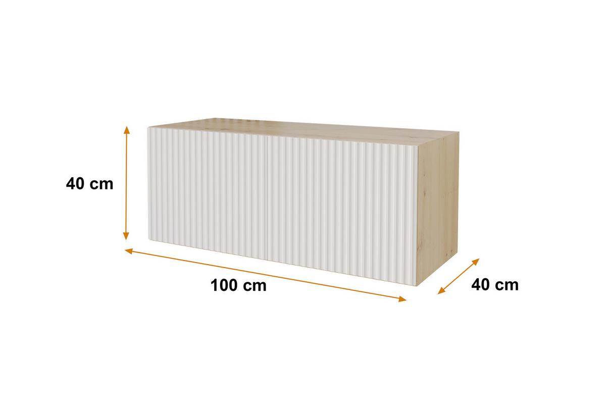 LOWBOARD NOA-2-W 100x40x40 cm - Artisan / Weiß - Weiß, Holzwerkstoff (100/40/40cm) - ALTDECOR