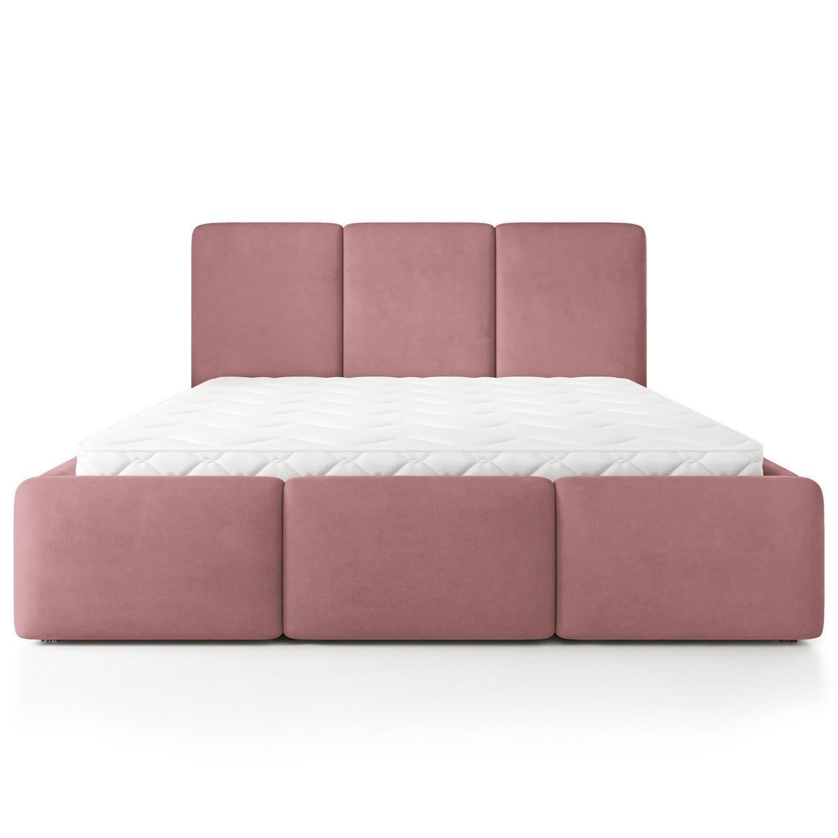 POLSTERBETT MORENA MGV 180x200 cm mit Bettkästen - Rosa - Rosa, Holz (180/200cm) - MASSENO