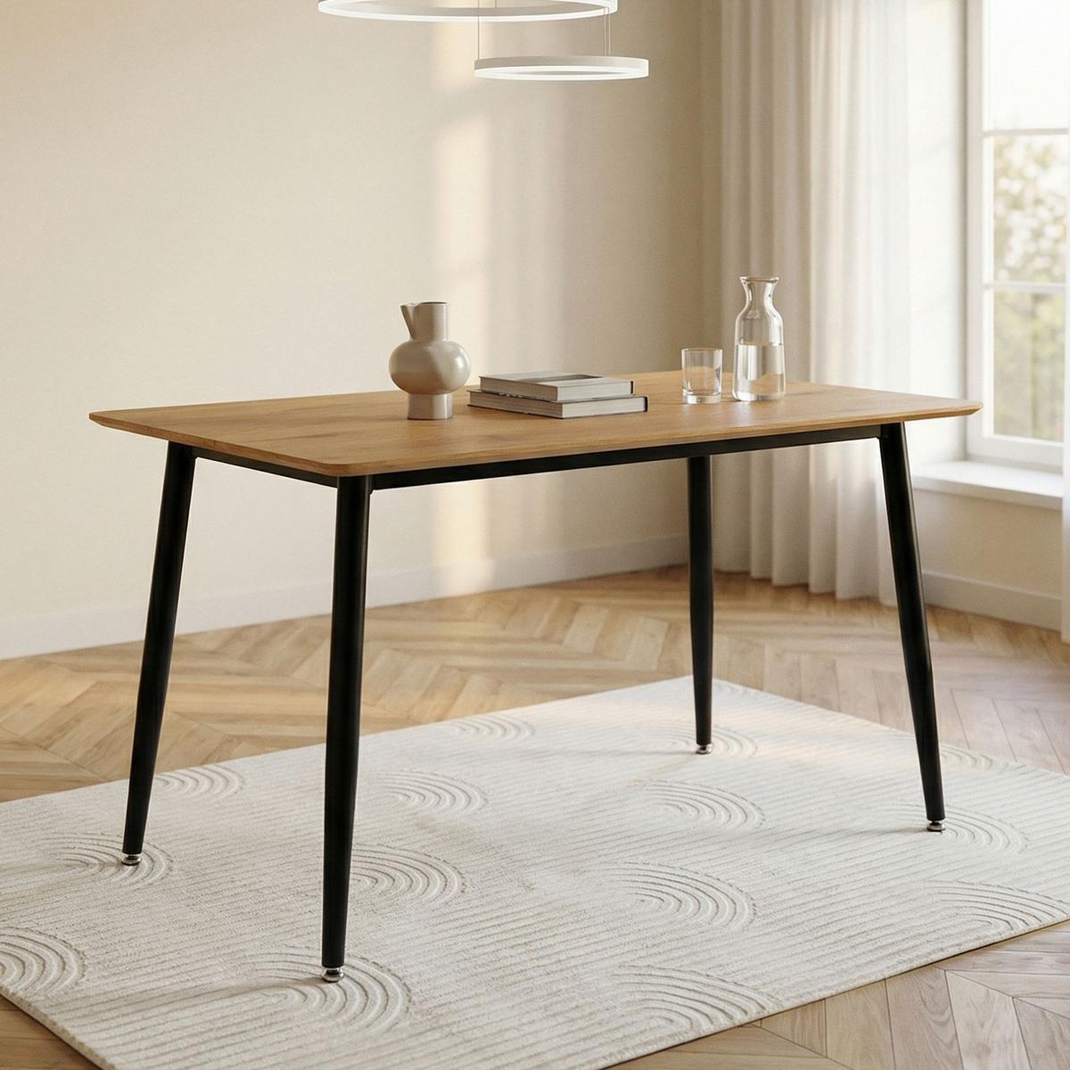 ESSTISCH NORA Eiche - Eichefarben, Holzwerkstoff/Metall (80/120/75cm) - IDIMEX