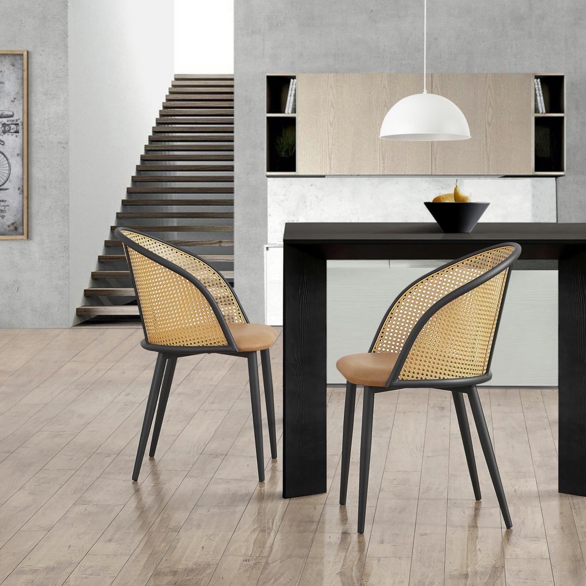 ESSZIMMERSTUHL Gagnef 2er Set - Braun, Metall (56/82/55cm) - [en.casa]