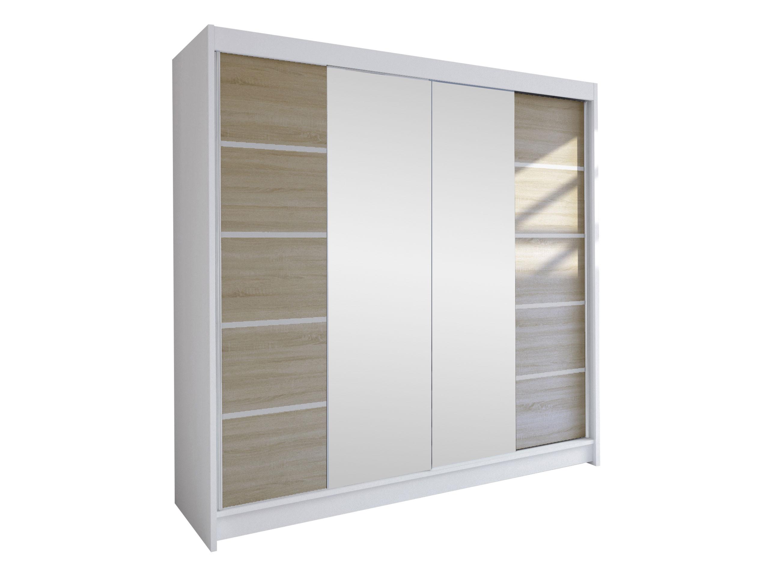 SCHWEBETÜRENSCHRANK Talin V - Beige/Silberfarben, Holzwerkstoff/Metall (180/215/58cm) - MIRJAN24