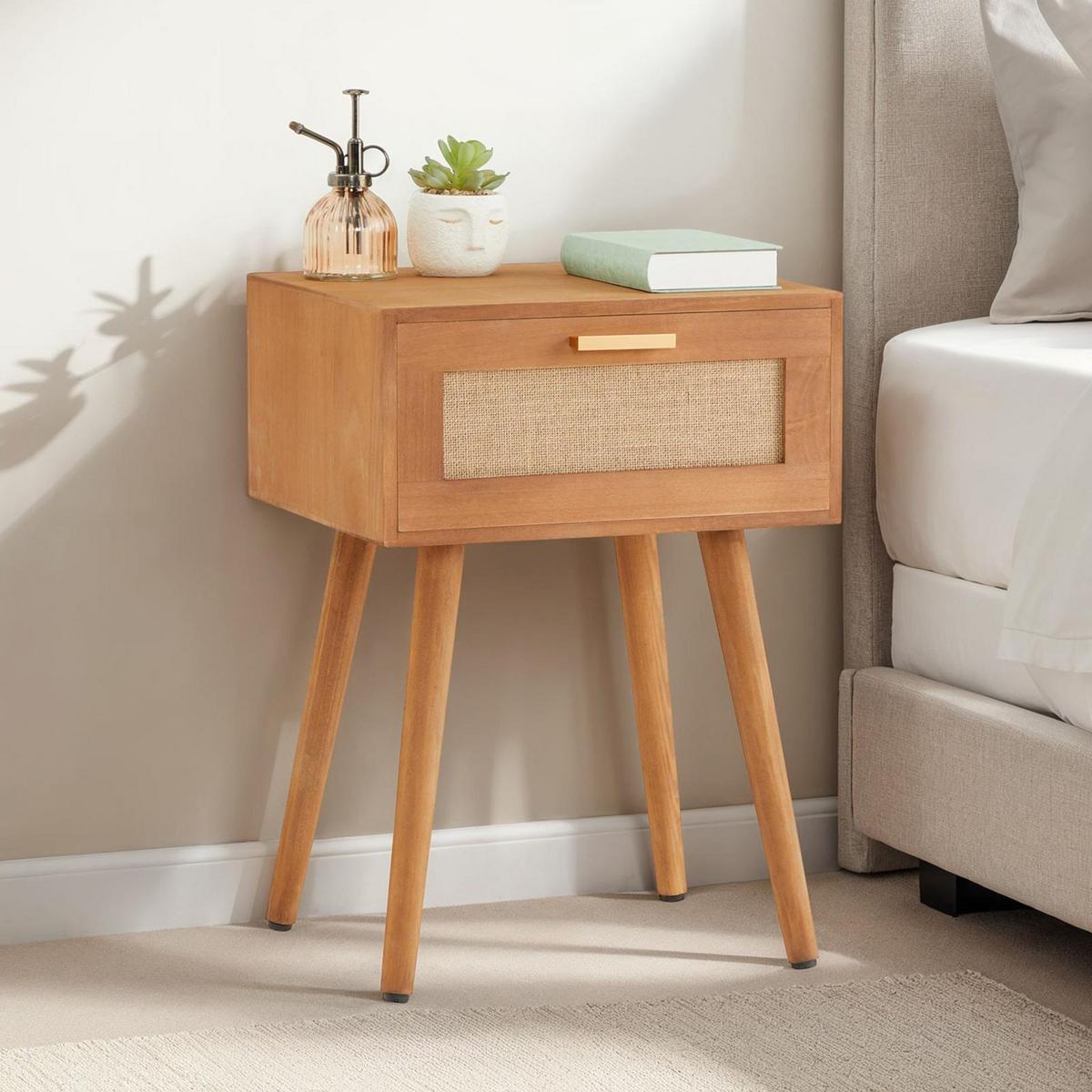 NACHTTISCH KIRAN - Braun, Holz (40/57/36cm) - CARO-Möbel