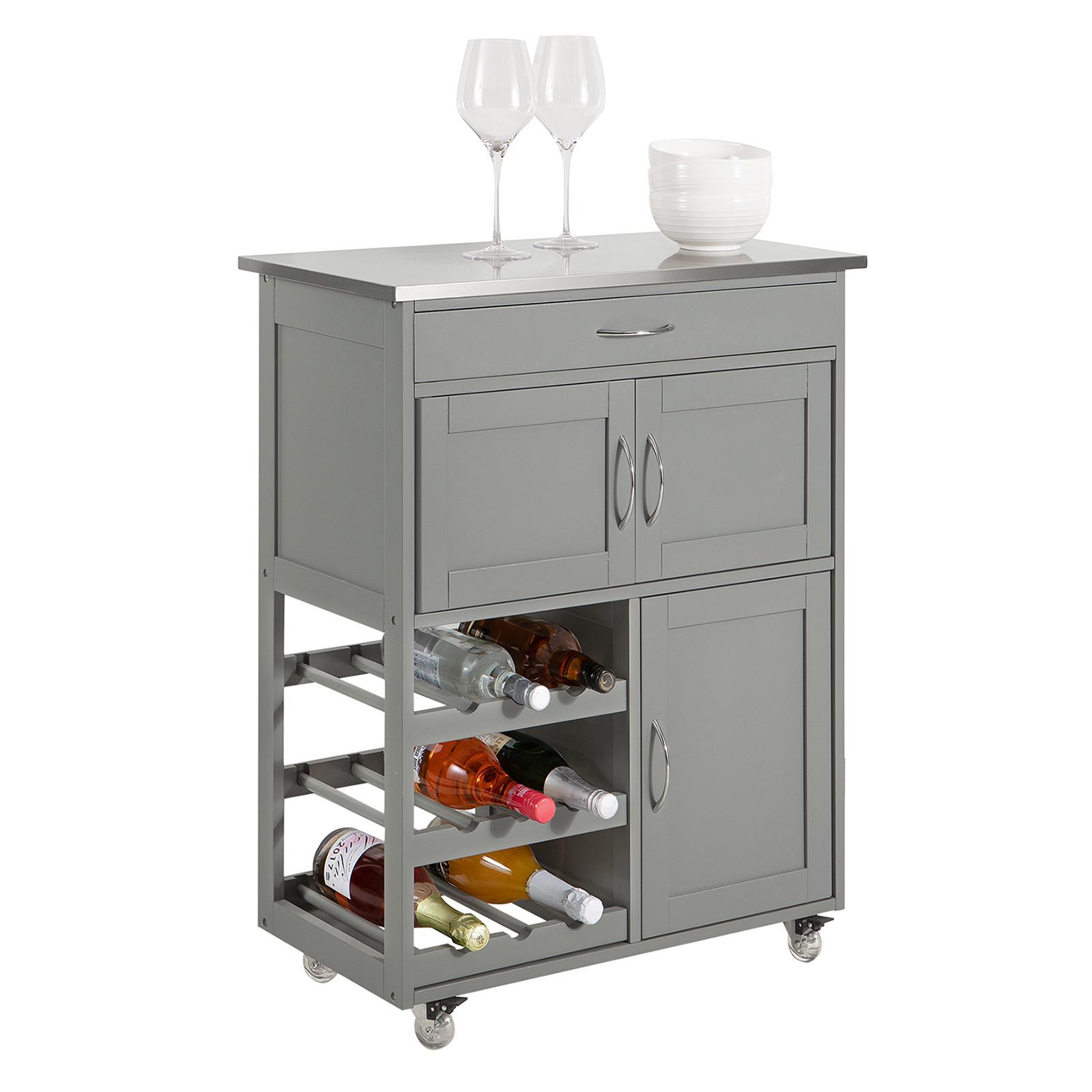 KÜCHENWAGEN Grau - Hellgrau, Holzwerkstoff (67/87/38cm) - SoBuy