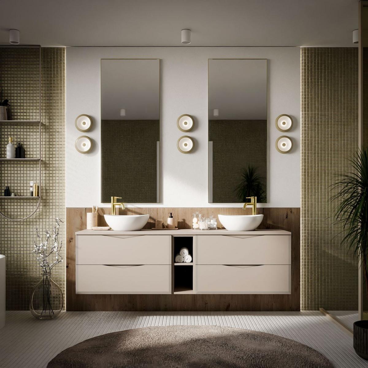 WASCHTISCHUNTERSCHRANK MIRA III 140 cm - Kaschmir, Holzwerkstoff (140/50/46cm) - Lookway