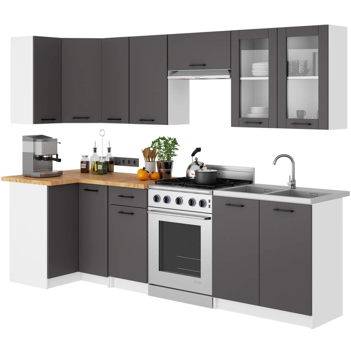 HÄNGESCHRANK Weiß, Graphit Grau 72/80/30,5 - Weiß/Grau, Holzwerkstoff (80/72/30cm) - RAUMHIRSCH FURNITURE