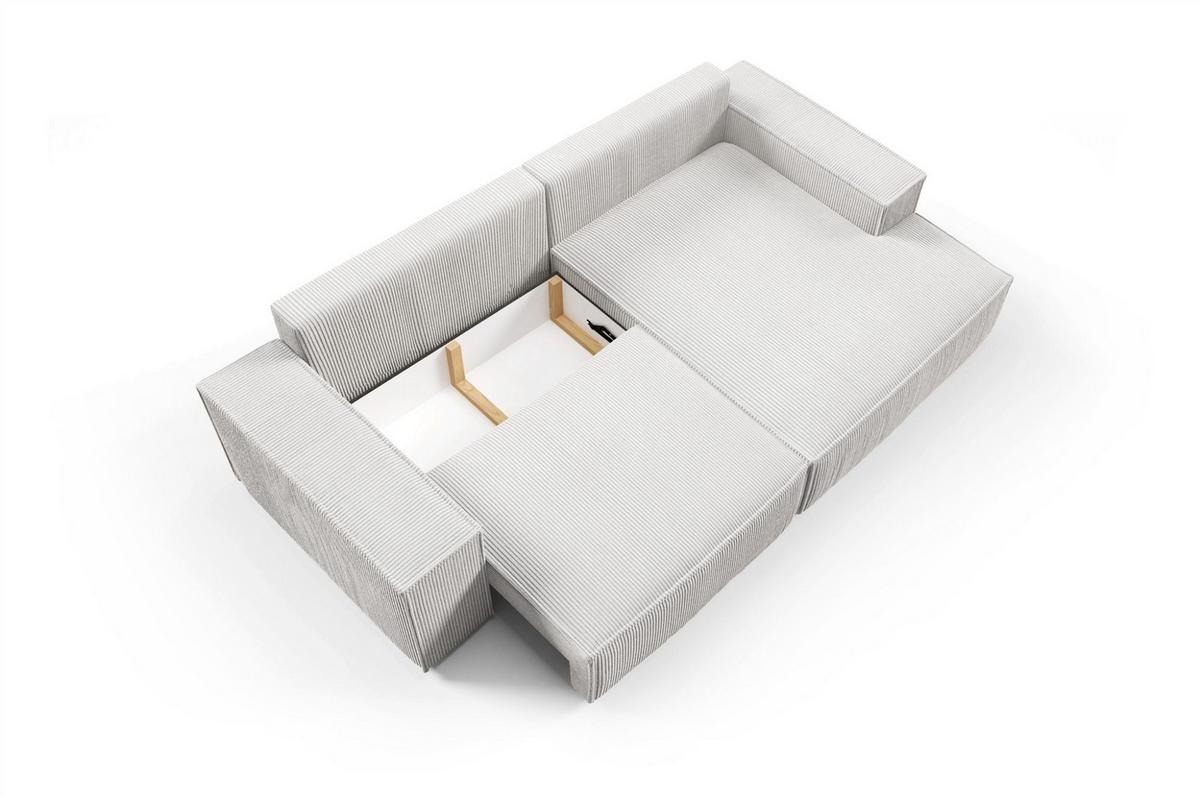 ECKSOFA Corunia Xs - Hellbraun, Holzwerkstoff/Textil (255/148cm) - Fun Möbel