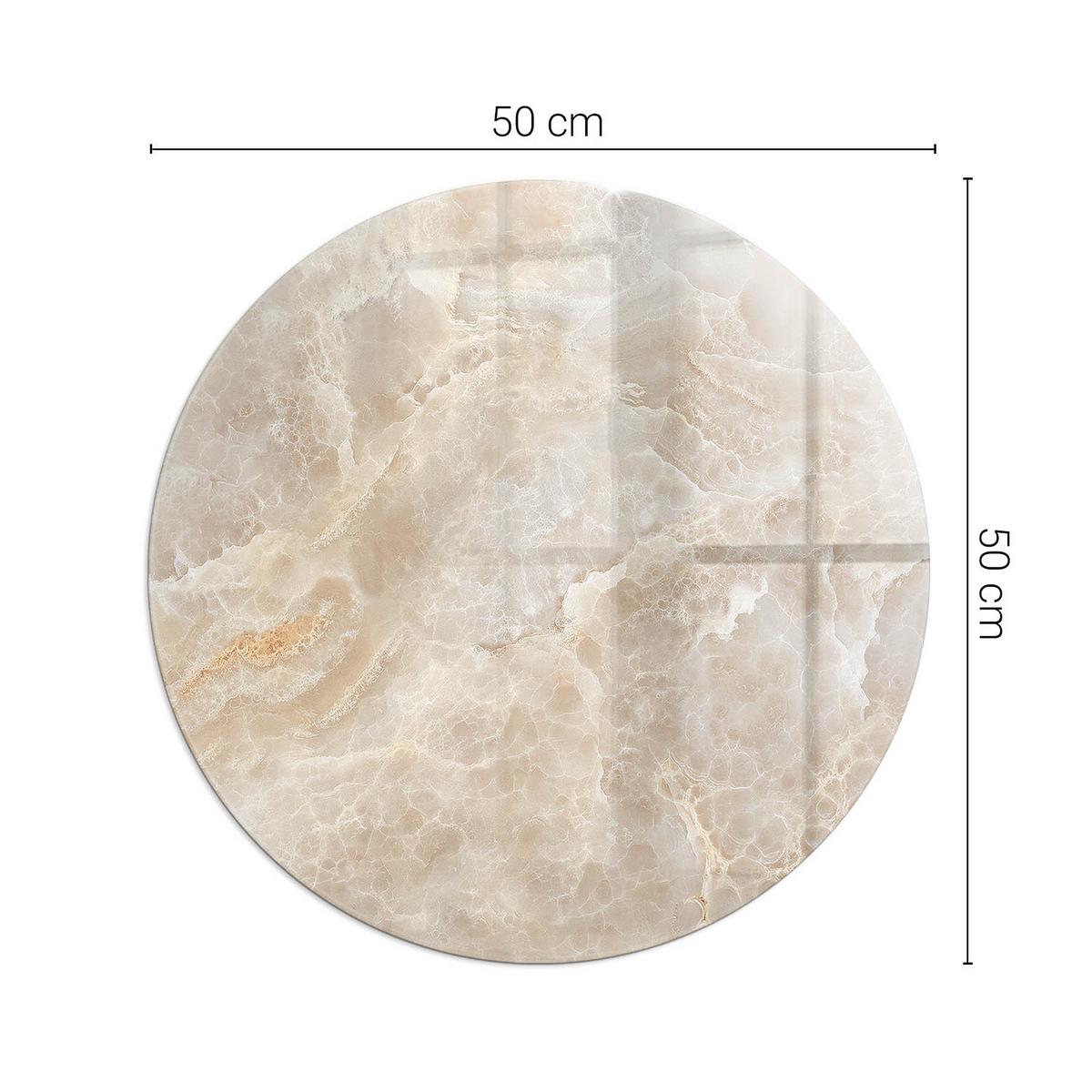 GLASPLATTE für Kamin Ø 50 cm - Beige, Glas (50/50/0.4cm) - TULUP