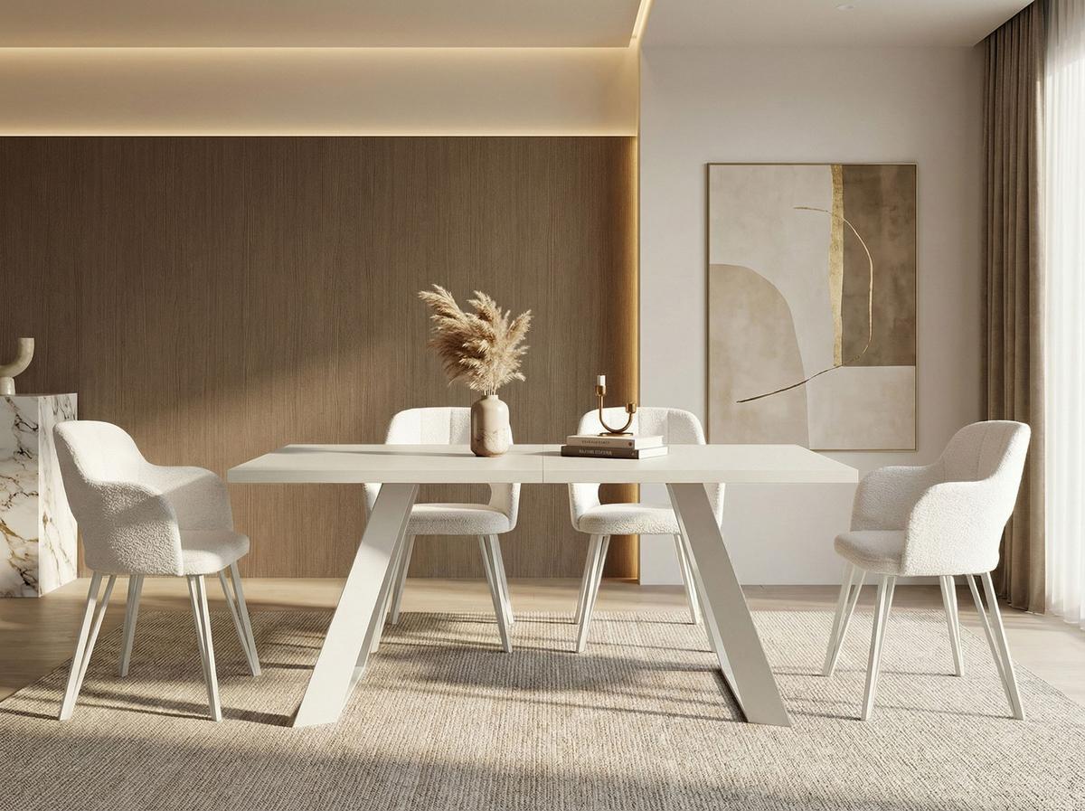 ESSTISCH Colter Weiß rechteckig ausziehbar, Weiß 160-260/90/76 cm - Weiß, Holzwerkstoff/Metall (90/260/76cm) - WFL GROUP