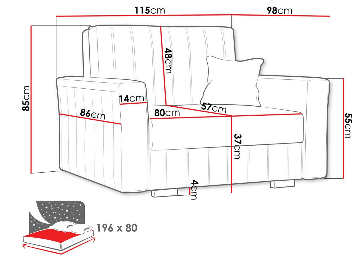 SCHLAFSOFA Viva Glam I - Schwarz/Naturfarben, Holz/Kunststoff (115/85/98cm) - MIRJAN24