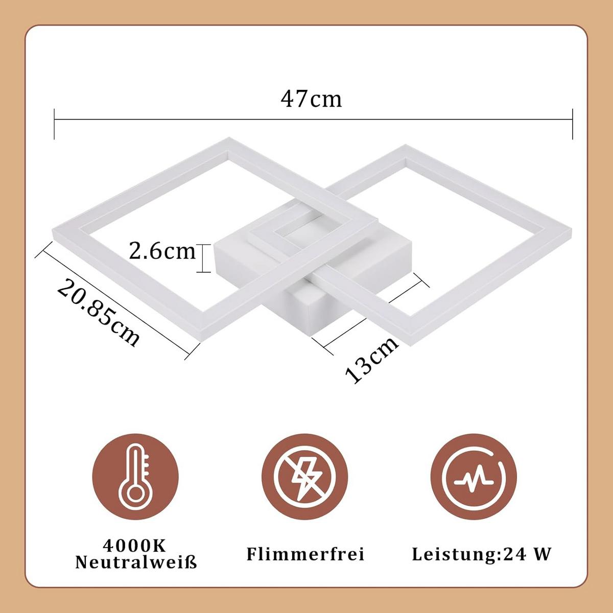 LED-DECKENLEUCHTE Lichtvahn 6/47/29.5 cm - Weiß, Metall (29.5/6/47cm) - ZMH