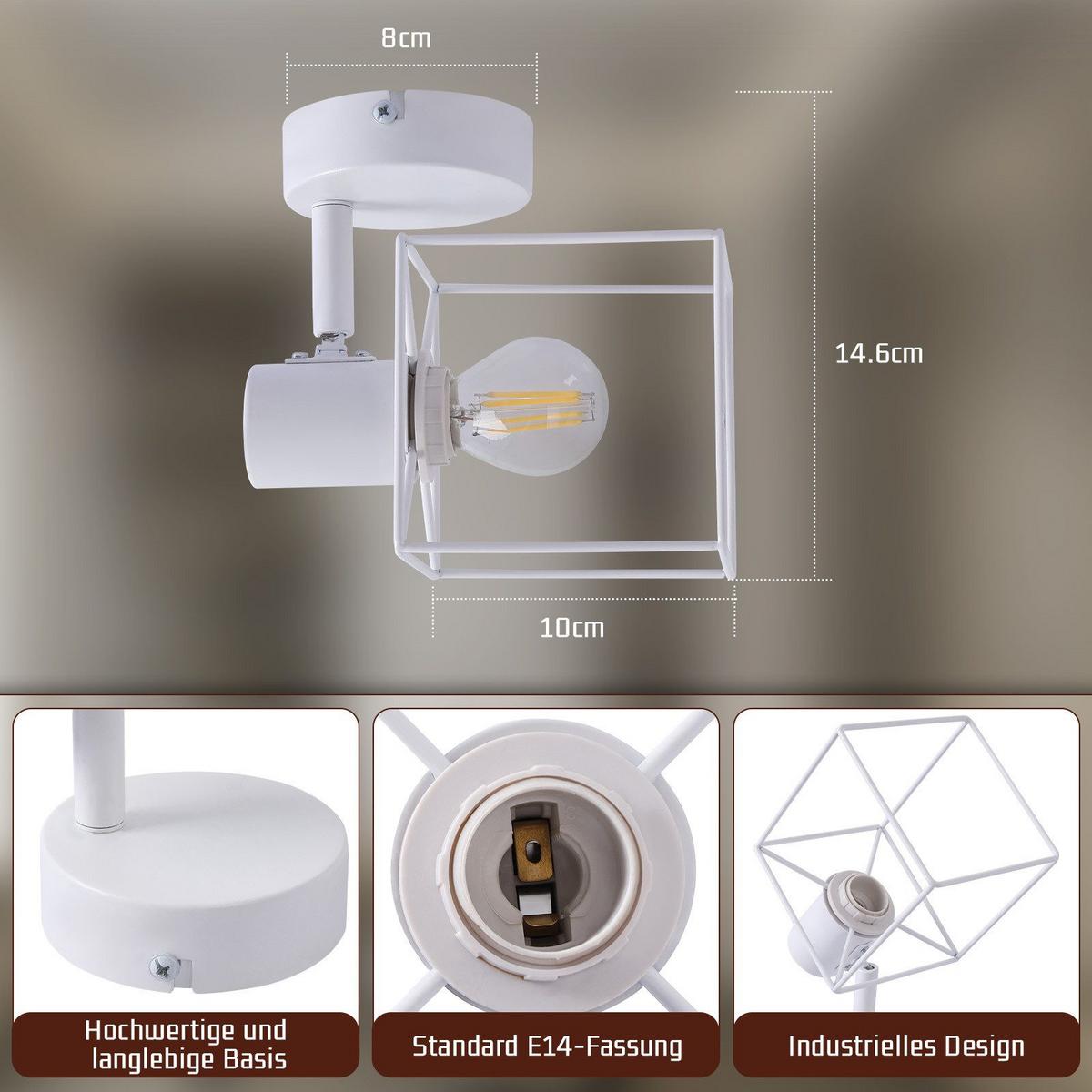 DECKENSTRAHLER Fürth 1-flammig 10/10/15 cm - Weiß, Metall (10/10/15cm) - Nettlife