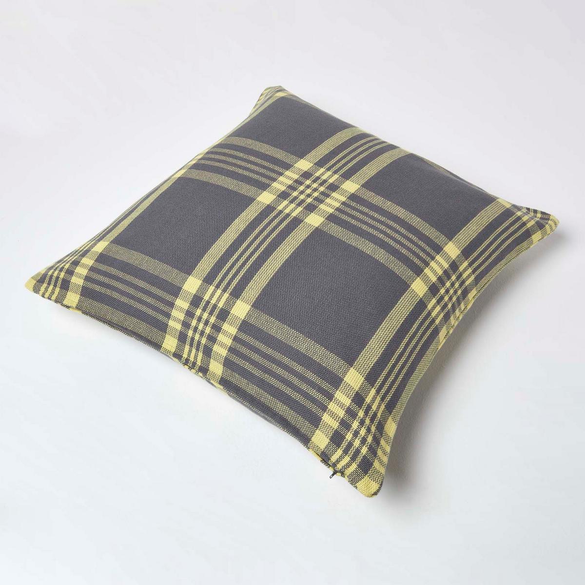 KISSENHÜLLE Schottenkaro 60/60 cm - Grau, Textil (60/60cm) - Homescapes