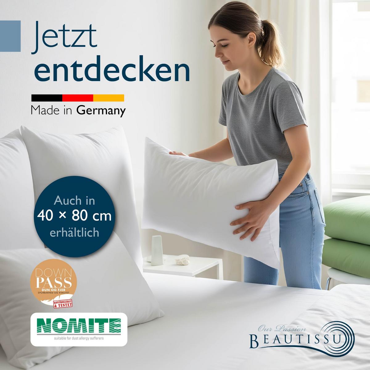 KOPFKISSEN BeauNuit FK 80x80cm Weiß - Weiß, Textil (80/80cm) - Beautissu 