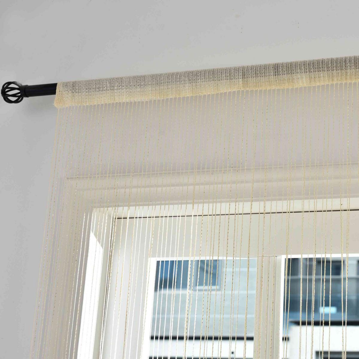 FADENGARDINE Shanghai HxB 230x100 cm Creme Lurex - Creme, Textil (100/230cm) - Gardinenbox