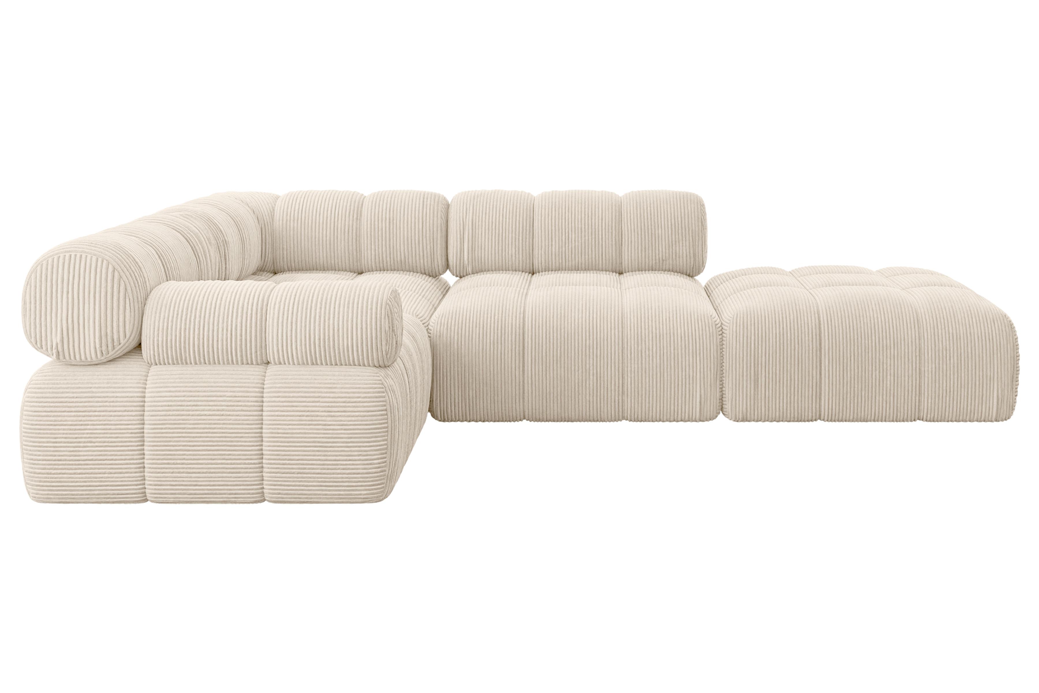 ECKSOFA modulares Sofa Felto-L1 - 285x190x70 cm Beige Cord - Beige, Holzwerkstoff/Textil (285/190cm) - ALTDECOR